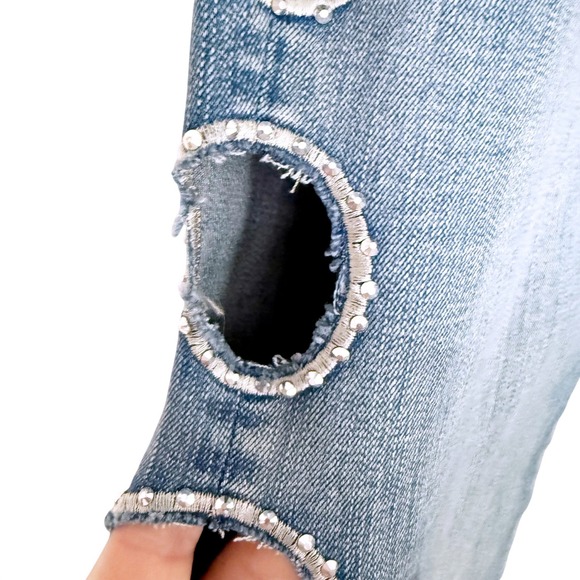 Ooh La La Jeans with Circular Cutouts Light Wash Medium - Picture 8 of 13